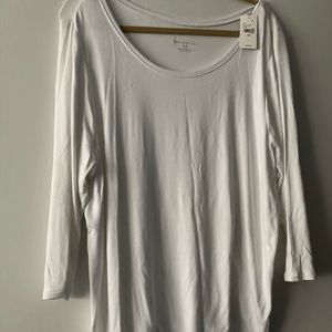 3/4 sleeve white lane Bryant shirt